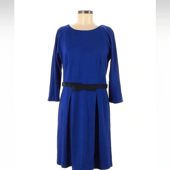 Anthropologie Girls From Savoy Blue Ponte Dress Velvet Bow Taylor Swift Size M - Picture 10 of 10